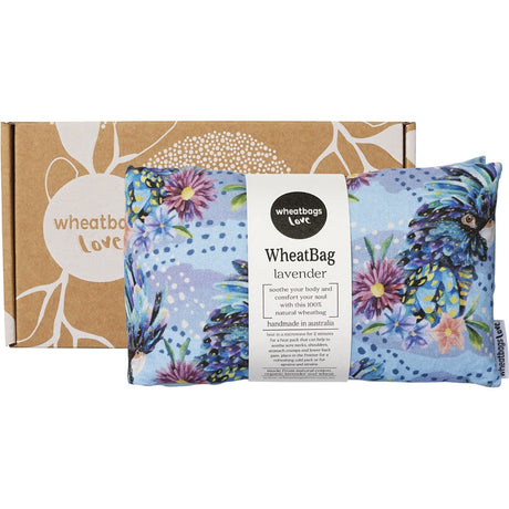 Wheatbags Love Wheatbag Blue Cockatoo Lavender Scented - Dr Earth - Sleep & Relax, Pain Relief