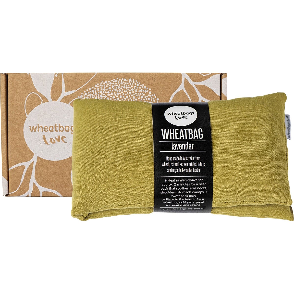 Wheatbags Love Wheatbag Luxe Linen Pistachio Lavender Scented - Dr Earth - Sleep & Relax, Pain Relief
