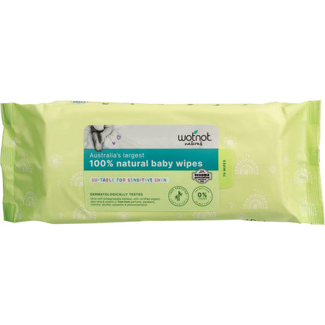 Wotnot Baby Wipes Alcohol Free 100% Biodegradable 70pk - Dr Earth - Baby & Kids