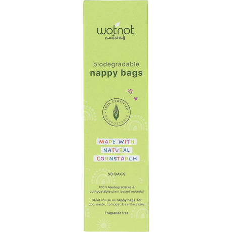 Wotnot Biodegradable Nappy Bags 100% Compostable 50pk - Dr Earth - Cleaning, Baby & Kids