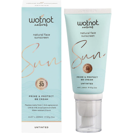 Wotnot Natural Face Sunscreen 30 SPF Untinted BB Cream 60g - Dr Earth - Sun & Tanning, Makeup