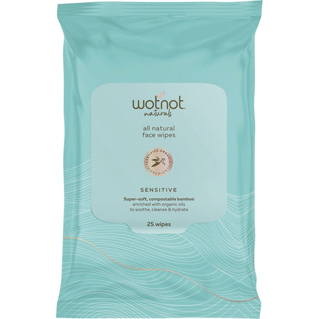 Wotnot Natural Face Wipes Sensitive 25pk - Dr Earth - Skincare