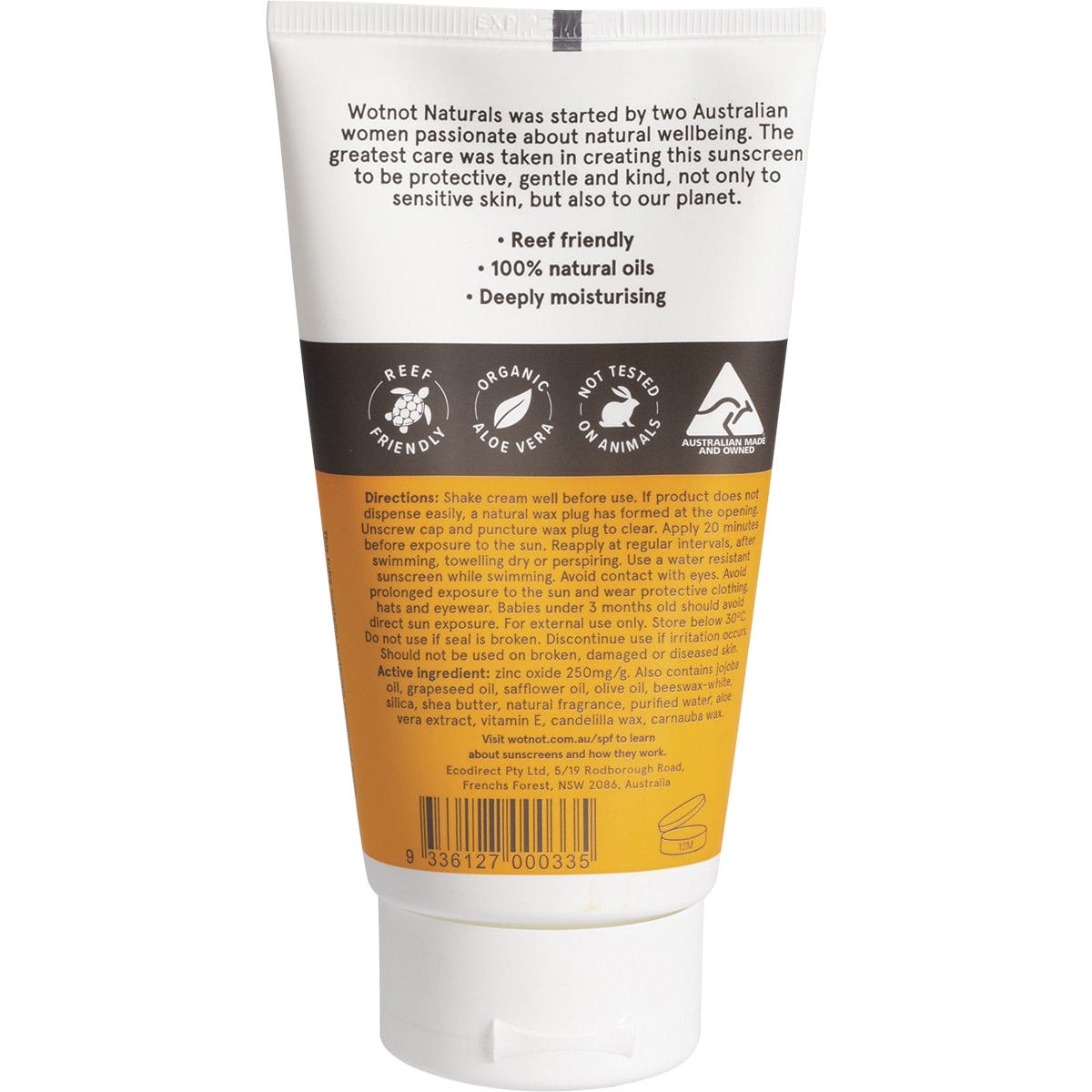 Wotnot Natural Sunscreen SPF 30 Suitable Sensitive Skin 150g - Dr Earth - Sun & Tanning