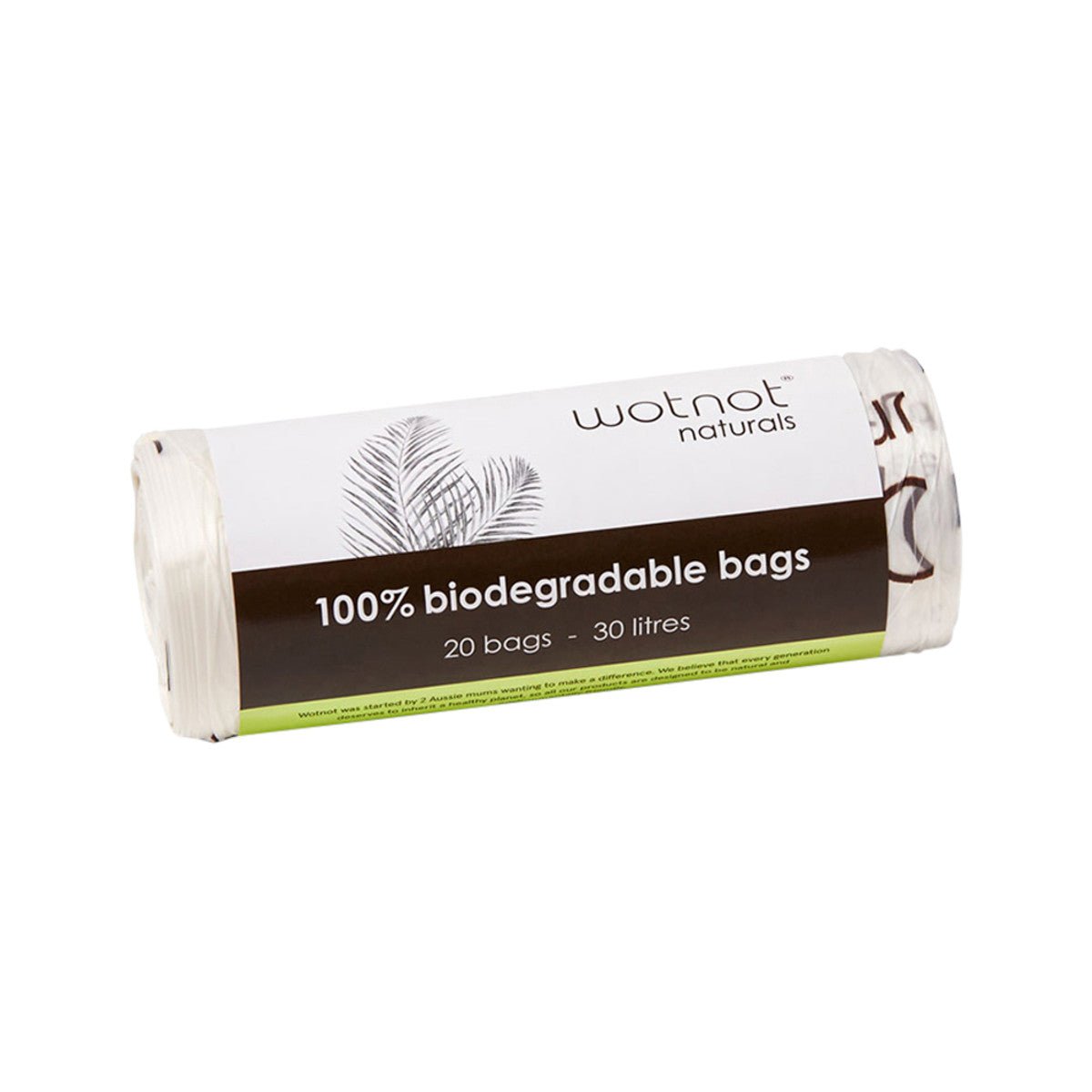 WOTNOT NATURALS 100% Biodegradable Bag Bin Liners 30L x 20 Pack - Dr Earth - Cleaning, Home