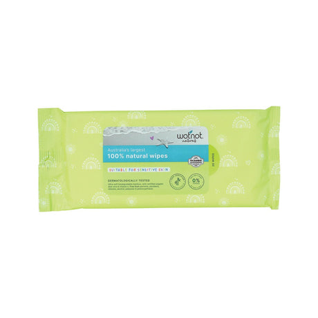 WOTNOT NATURALS 100% Natural Wipes (Soft Pack Travel Case Refill) x 20 Pack - Dr Earth - Body & Beauty, Skincare