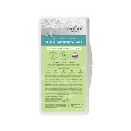 WOTNOT NATURALS 100% Natural Wipes with Travel Hard Case x 20 Pack - Dr Earth - Body & Beauty, Skincare