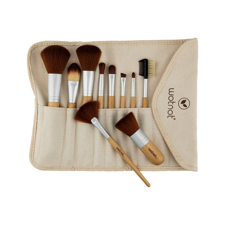 WOTNOT NATURALS Vegan Makeup Brushes x 10 Set - Dr Earth - Body & Beauty, Skincare, Sun Protection