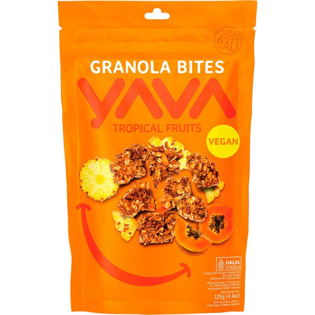 YAVA Granola Bites Tropical Fruits 125g - Dr Earth - Breakfast, Bites & Clusters