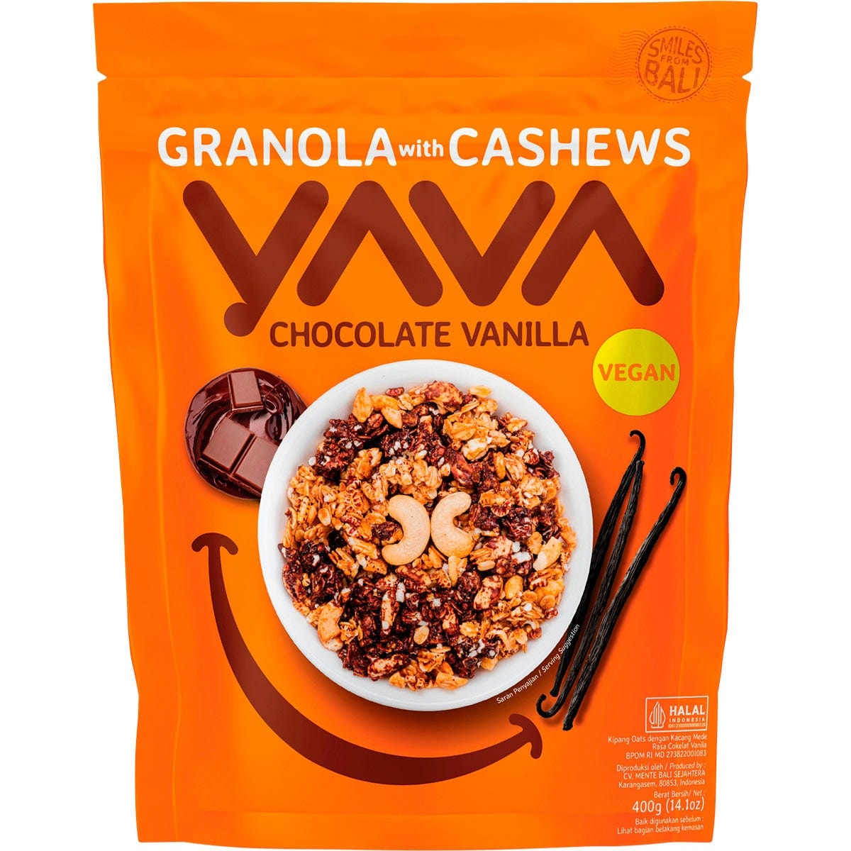 YAVA Granola with Cashews Chocolate Vanilla 400g - Dr Earth - Breakfast