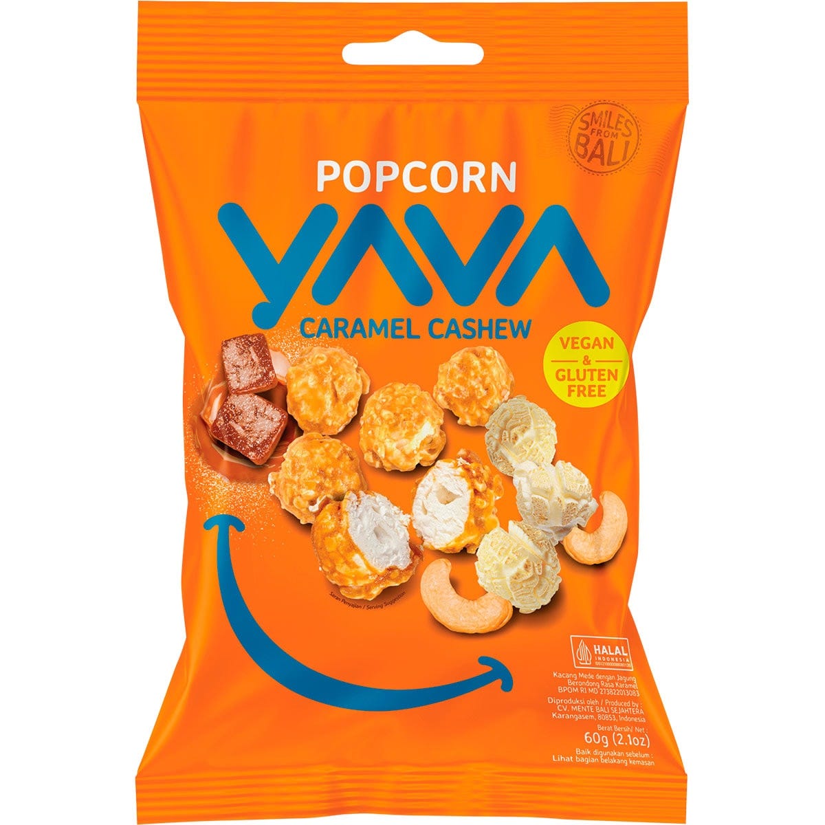 YAVA Popcorn Caramel Cashew 60g - Dr Earth - Chips & Popcorn