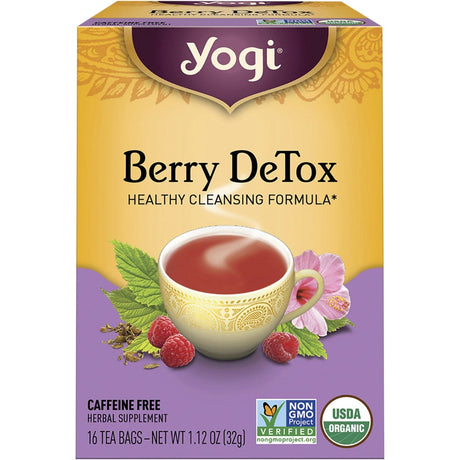 Yogi Tea Herbal Tea Bags Berry DeTox 16pk - Dr Earth - Drinks, Detox