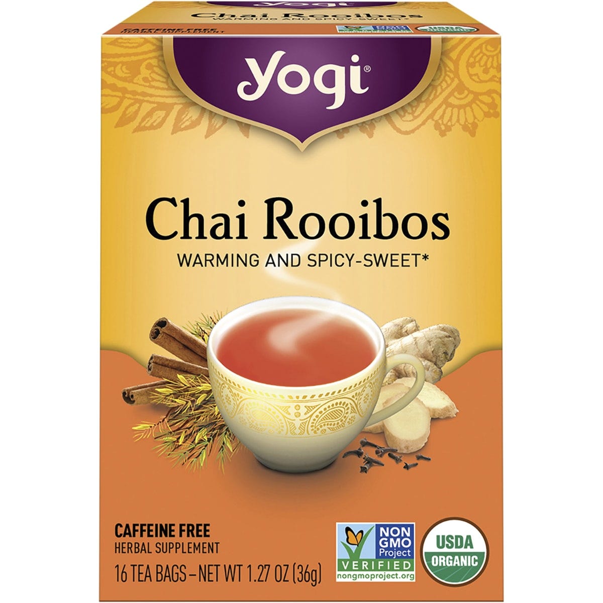 Yogi Tea Herbal Tea Bags Chai Rooibos 16pk - Dr Earth - Drinks