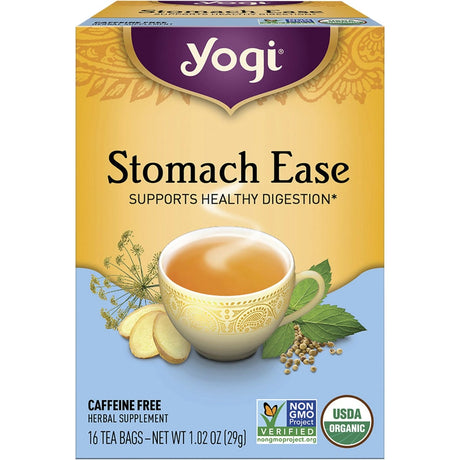 Yogi Tea Herbal Tea Bags Stomach Ease 16pk - Dr Earth - Drinks, Digestion & Gut Health