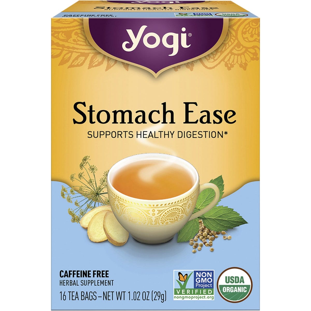 Yogi Tea Herbal Tea Bags Stomach Ease 16pk - Dr Earth - Drinks, Digestion & Gut Health