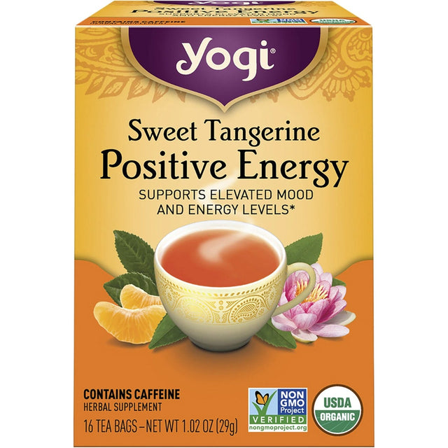 Yogi Tea Herbal Tea Bags Sweet Tangerine Positive Energy 16pk - Dr Earth - Drinks