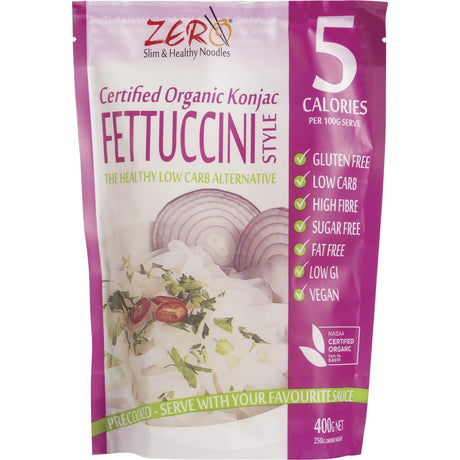 Zero Slim & Healthy Certified Organic Konjac Fettuccini Style 400g - Dr Earth - Convenience Meals, Rice Pasta & Noodles